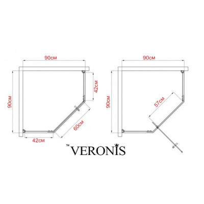 Душевая кабина VERONIS KN-8-90 90х90х202 Душевая кабина VERONIS KN-8-90 90х90х202